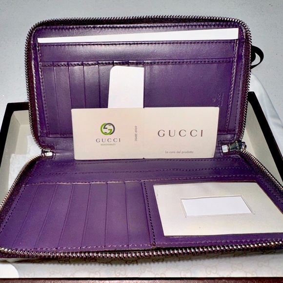 GUCCI Microguccissima Zippy Wallet in Purple and Silver Hardwear - Picture 6 of 16